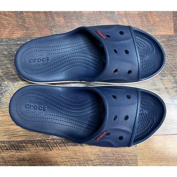 Crocs Woman’s Bayaband 205392 Blue Slip On Comfort Sandals Size 7 - Picture 2 of 8
